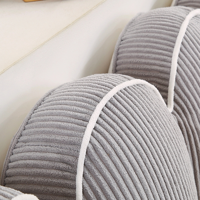 91家纺网 家纺一手货源 找家纺 永光家居 2025灯芯绒花瓣靠枕 高端床头靠垫抱枕榻榻米软包（不供多多） 花瓣-浅灰