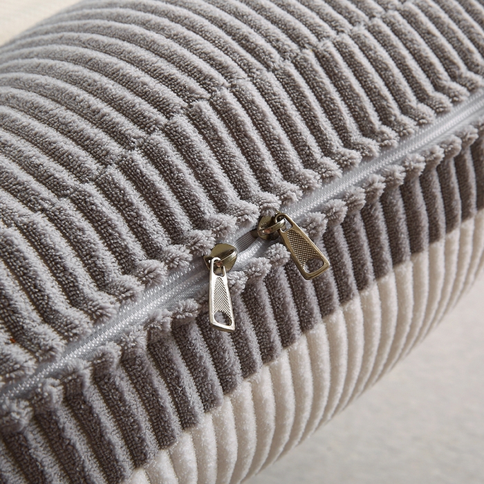 91家纺网 家纺一手货源 找家纺 永光家居 2025灯芯绒花瓣靠枕 高端床头靠垫抱枕榻榻米软包（不供多多） 花瓣-浅灰