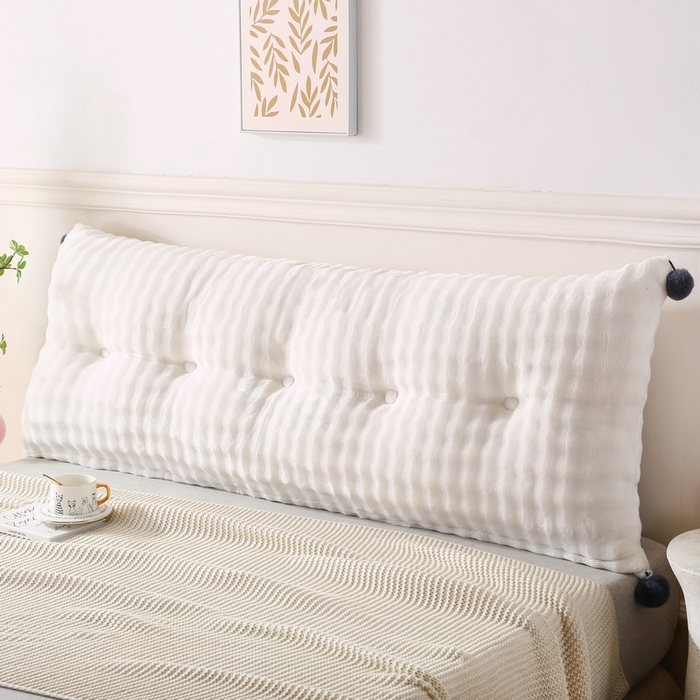 91家纺网 家纺一手货源 找家纺 永光家居 2025新款兔兔绒撸猫感靠背 床头靠垫抱枕床上软包（不供多多） 兔绒 珍珠白