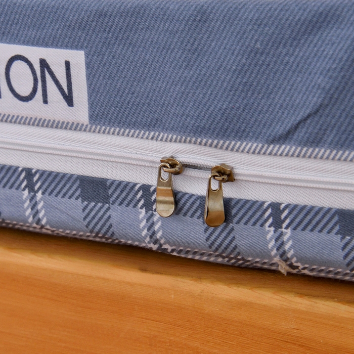 91家纺网 家纺一手货源 找家纺 水妙家纺 2025新款A类全棉拉链床垫套三件套纯棉学生上下铺全包床垫保护套三件套 可订制 床垫套安德鲁-蓝