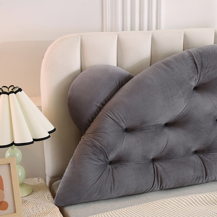 91家纺网 家纺一手货源 找家纺 永光家居 2025新款熊耳朵靠枕 床头靠垫抱枕榻榻米软包 （专利款 不供多多） 熊耳 灰