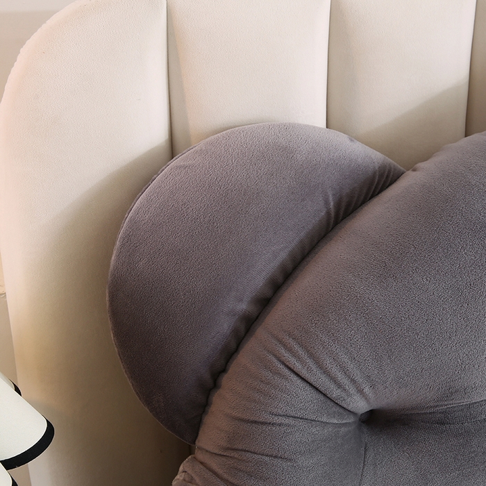 91家纺网 家纺一手货源 找家纺 永光家居 2025新款熊耳朵靠枕 床头靠垫抱枕榻榻米软包 （专利款 不供多多） 熊耳 灰