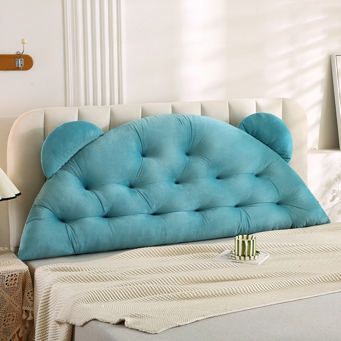 91家纺网 家纺一手货源 找家纺 永光家居 2025新款熊耳朵靠枕 床头靠垫抱枕榻榻米软包 （专利款 不供多多） 熊耳 绿