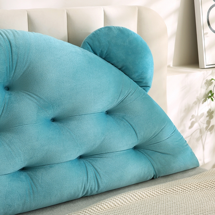 91家纺网 家纺一手货源 找家纺 永光家居 2025新款熊耳朵靠枕 床头靠垫抱枕榻榻米软包 （专利款 不供多多） 熊耳 绿