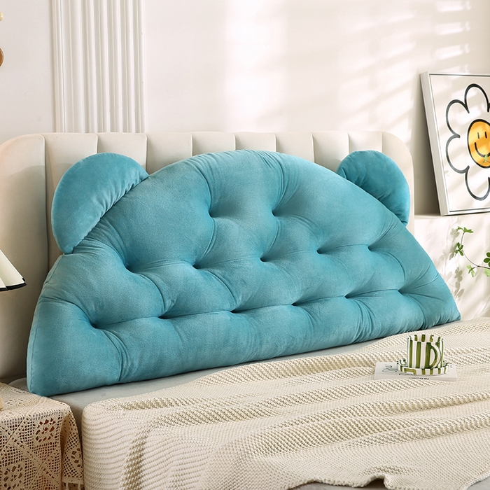 91家纺网 家纺一手货源 找家纺 永光家居 2025新款熊耳朵靠枕 床头靠垫抱枕榻榻米软包 （专利款 不供多多） 熊耳 绿