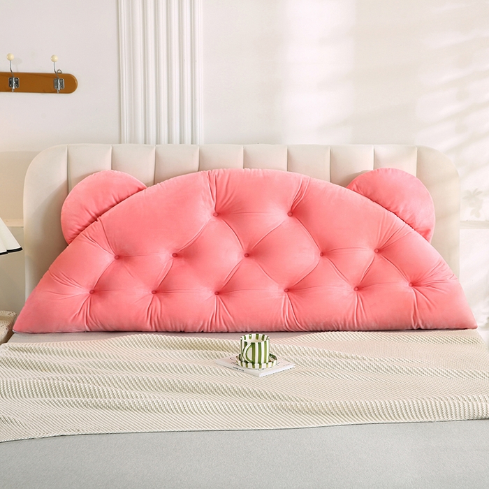 91家纺网 家纺一手货源 找家纺 永光家居 2025新款熊耳朵靠枕 床头靠垫抱枕榻榻米软包 （专利款 不供多多） 熊耳 玉