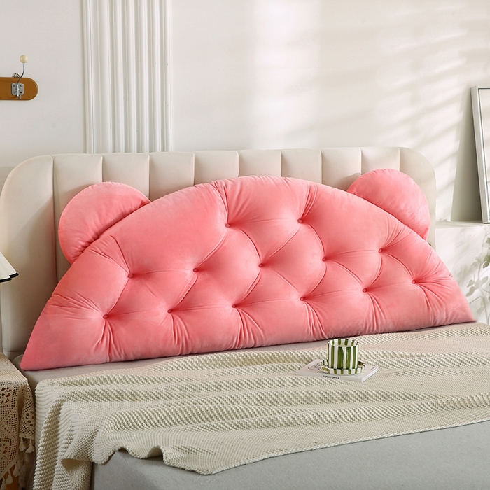 91家纺网 家纺一手货源 找家纺 永光家居 2025新款熊耳朵靠枕 床头靠垫抱枕榻榻米软包 （专利款 不供多多） 熊耳 玉