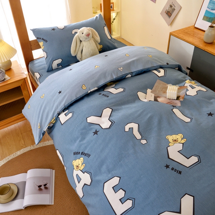 91家纺网 家纺一手货源 找家纺 （总）水妙家纺 2025年新款A类全棉纯棉学生宿舍上下铺床垫套六件套三件套