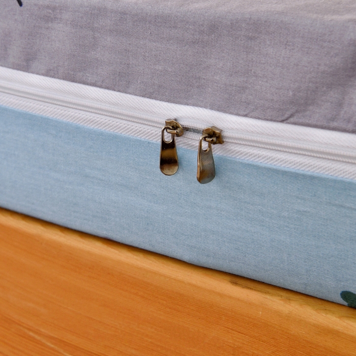 91家纺网 家纺一手货源 找家纺 水妙家纺 2025年新款A类全棉纯棉学生宿舍上下铺床垫套六件套三件套 床垫套星耀皇冠-灰