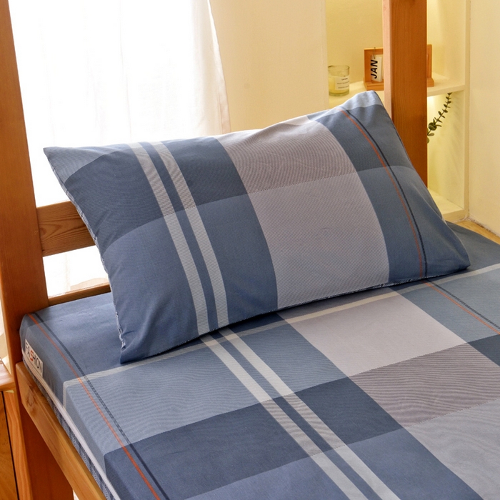 91家纺网 家纺一手货源 找家纺 水妙家纺 2025年新款A类全棉纯棉学生宿舍上下铺床垫套六件套三件套 床垫套安德鲁-蓝