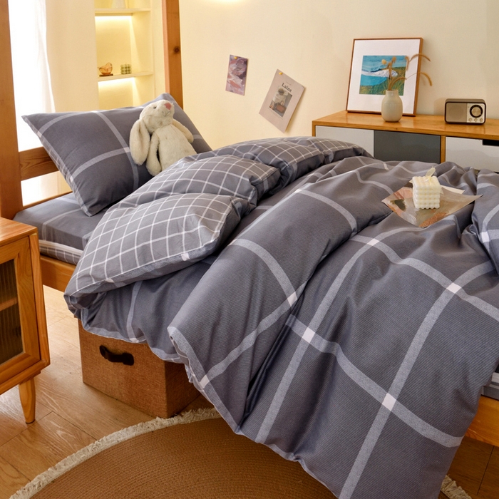 91家纺网 家纺一手货源 找家纺 （总）水妙家纺 2025年新款A类全棉纯棉学生宿舍上下铺床垫套六件套三件套