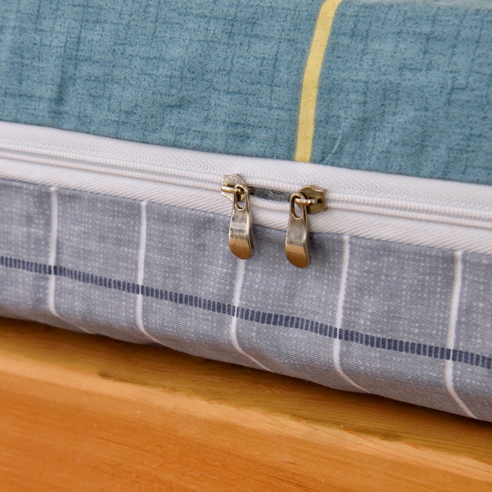 91家纺网 家纺一手货源 找家纺 水妙家纺 2025年新款A类全棉纯棉学生宿舍上下铺床垫套六件套三件套 床垫套宇格-蓝