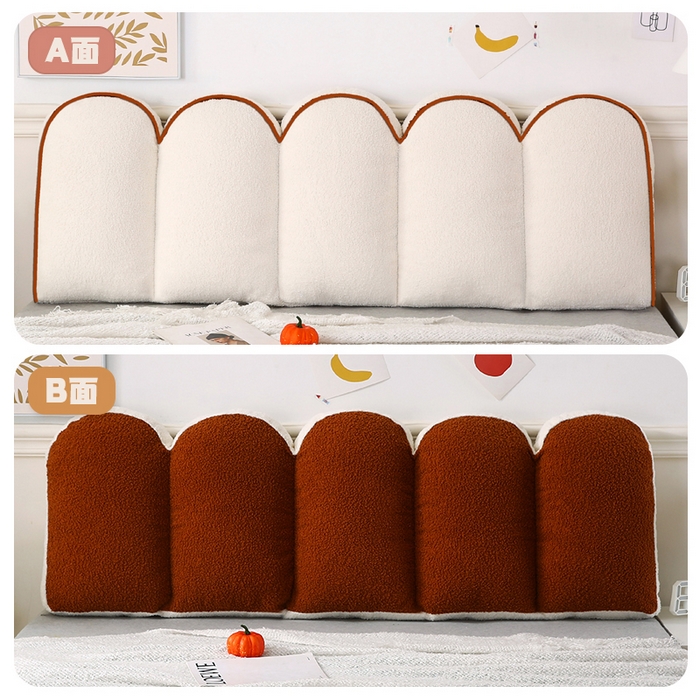 永光家居 2025新款泰迪绒花瓣靠垫 高端床头靠垫少女心抱枕榻榻米软包（不供多多） 焦糖