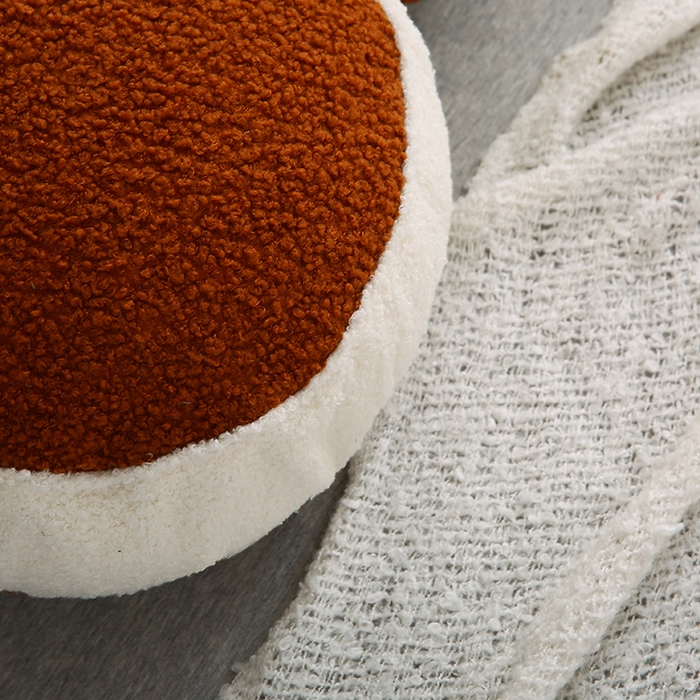 91家纺网 家纺一手货源 找家纺 永光家居 2025新款泰迪绒花瓣靠垫 高端床头靠垫少女心抱枕榻榻米软包（不供多多） 焦糖