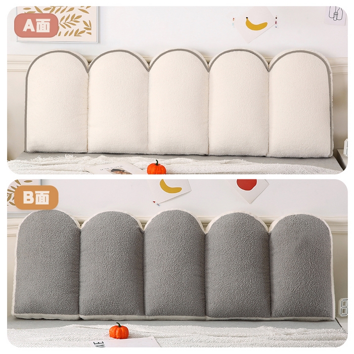 永光家居 2025新款泰迪绒花瓣靠垫 高端床头靠垫少女心抱枕榻榻米软包（不供多多） 芦灰