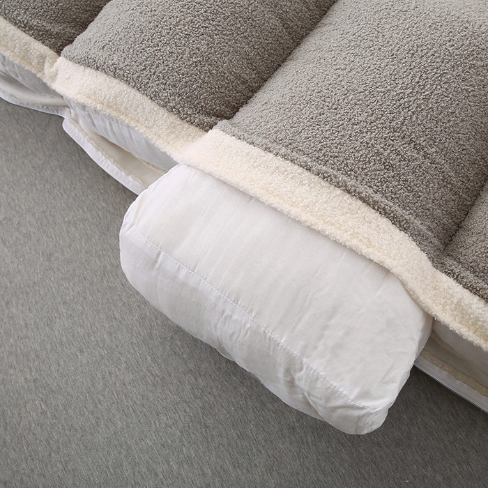 91家纺网 家纺一手货源 找家纺 永光家居 2025新款泰迪绒花瓣靠垫 高端床头靠垫少女心抱枕榻榻米软包（不供多多） 芦灰