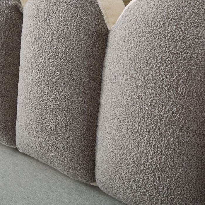 91家纺网 家纺一手货源 找家纺 永光家居 2025新款泰迪绒花瓣靠垫 高端床头靠垫少女心抱枕榻榻米软包（不供多多） 芦灰