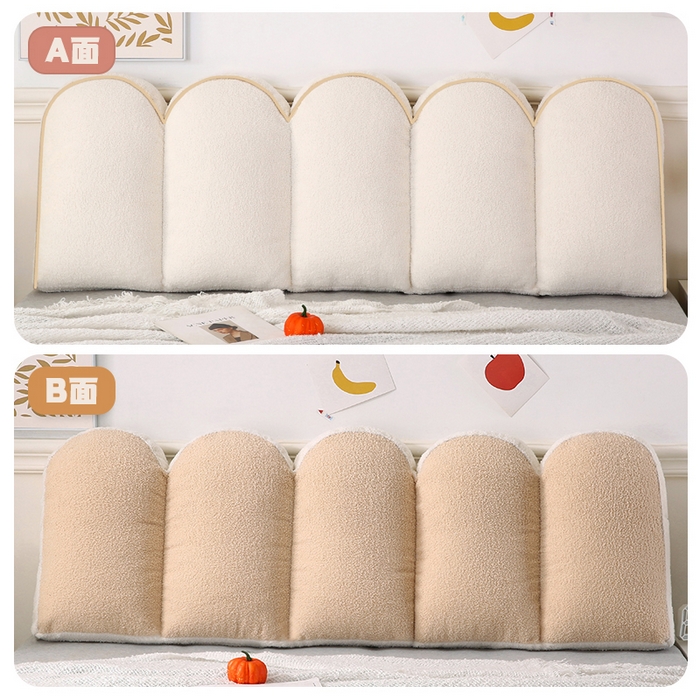 永光家居 2025新款泰迪绒花瓣靠垫 高端床头靠垫少女心抱枕榻榻米软包（不供多多） 奶茶