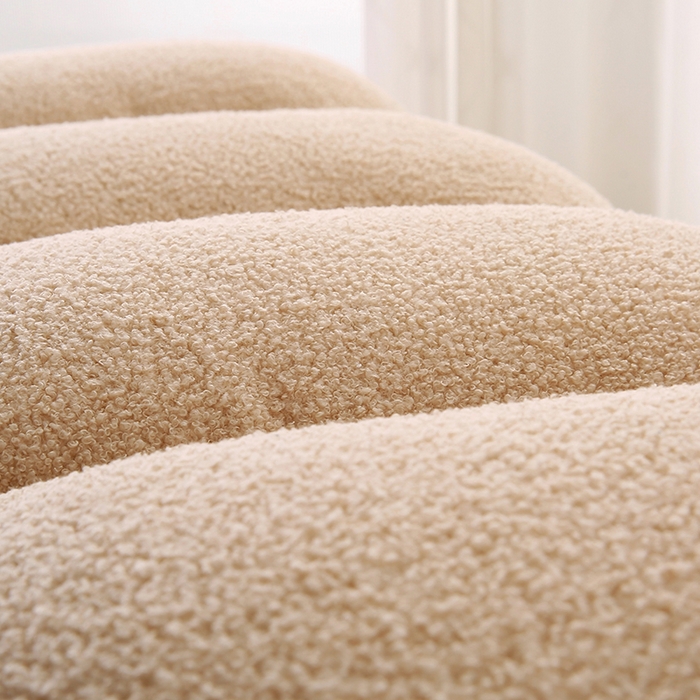 91家纺网 家纺一手货源 找家纺 永光家居 2025新款泰迪绒花瓣靠垫 高端床头靠垫少女心抱枕榻榻米软包（不供多多） 奶茶