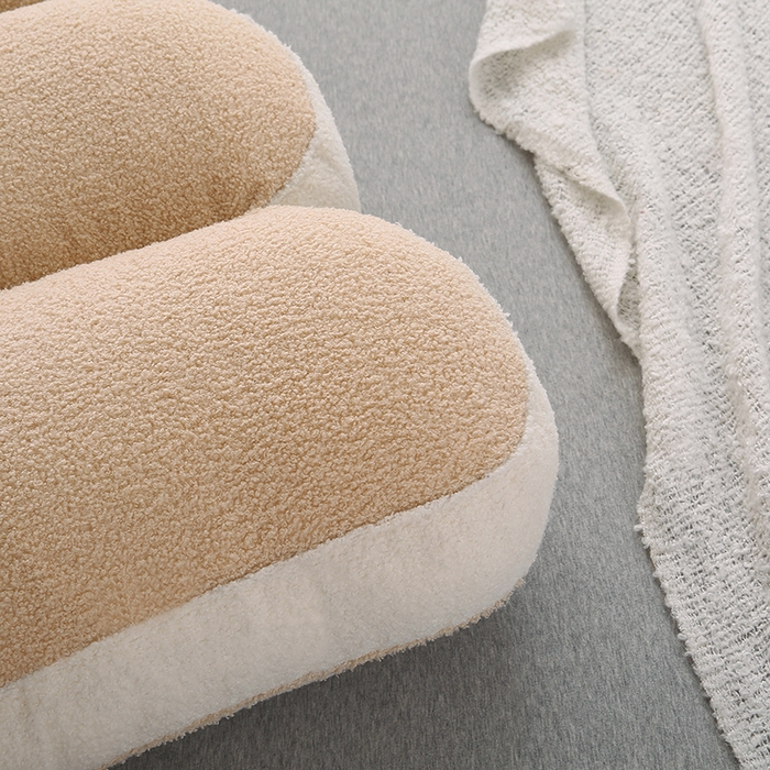 91家纺网 家纺一手货源 找家纺 永光家居 2025新款泰迪绒花瓣靠垫 高端床头靠垫少女心抱枕榻榻米软包（不供多多） 奶茶