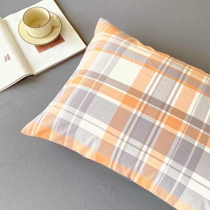 91家纺网 家纺一手货源 找家纺 春皖家纺 2025春夏新款AB版全棉纯棉色织水洗棉学生三件套六件套 素雅-莱恩