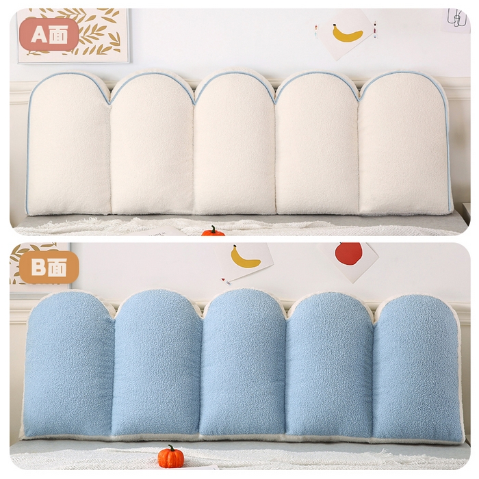 永光家居 2025新款泰迪绒花瓣靠垫 高端床头靠垫少女心抱枕榻榻米软包（不供多多） 水蓝