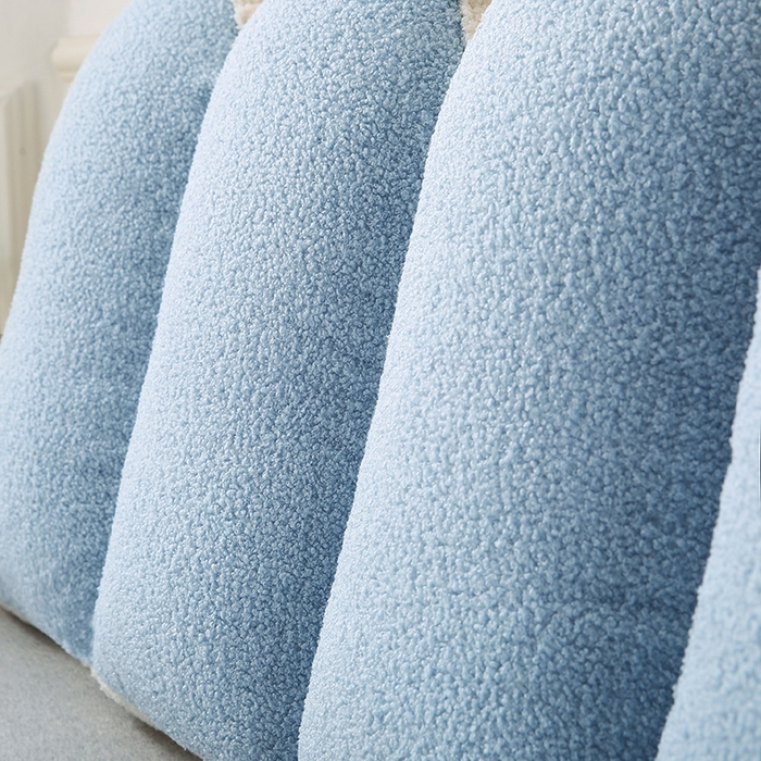 91家纺网 家纺一手货源 找家纺 永光家居 2025新款泰迪绒花瓣靠垫 高端床头靠垫少女心抱枕榻榻米软包（不供多多） 水蓝