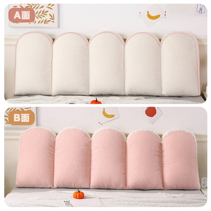 永光家居 2025新款泰迪绒花瓣靠垫 高端床头靠垫少女心抱枕榻榻米软包（不供多多） 桃粉