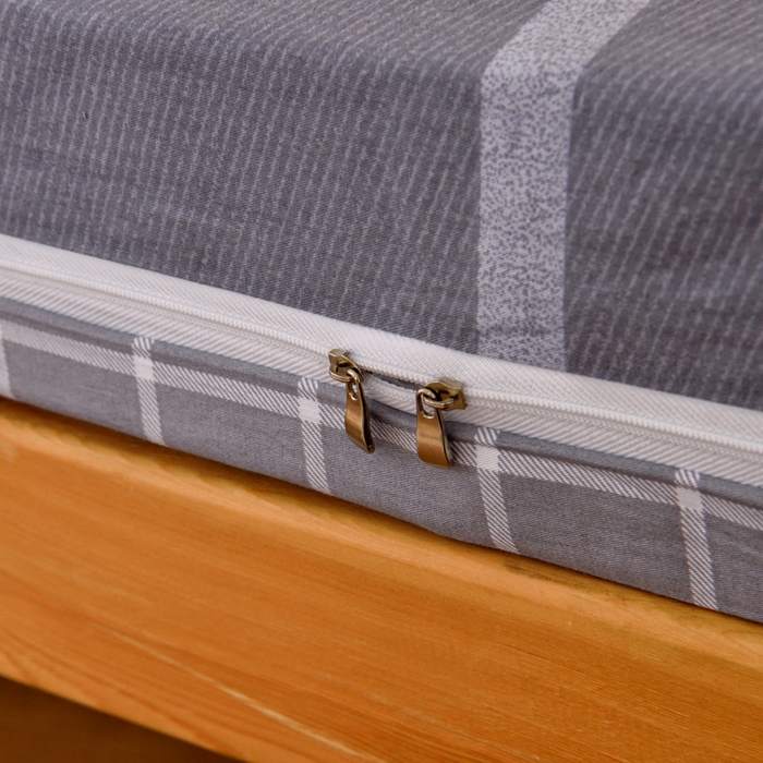 91家纺网 家纺一手货源 找家纺 水妙家纺 2025年新款A类全棉纯棉学生宿舍上下铺床垫套六件套三件套 床垫套玛奇朵-灰