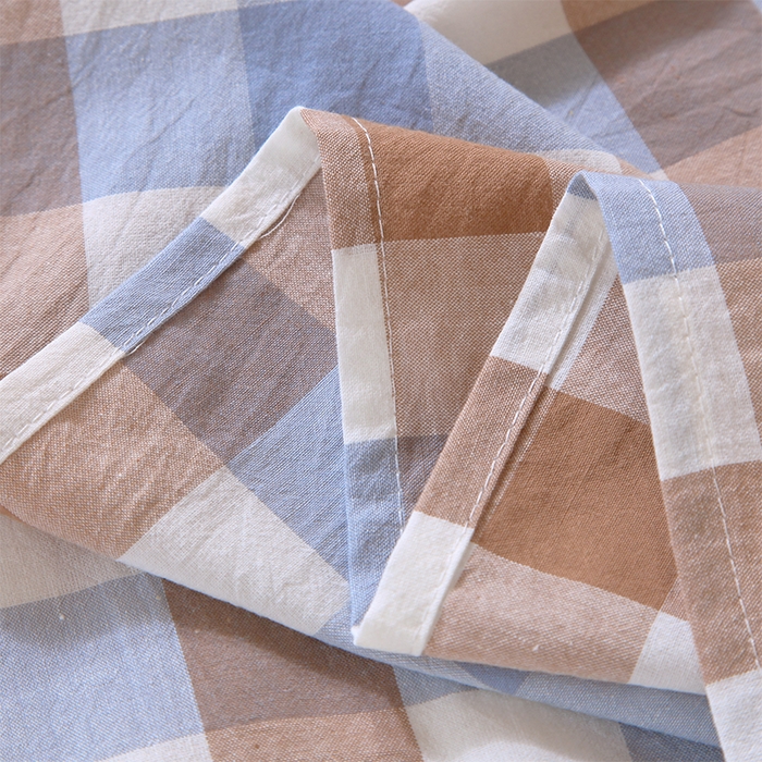 91家纺网 家纺一手货源 找家纺 春皖家纺 2025新款学生季全棉纯棉色织AB版水洗棉单品系列-单床单 床单单件 翠竹-彩格