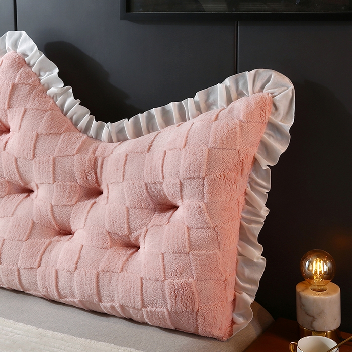 91家纺网 家纺一手货源 找家纺 永光家居 2025新款塔芙绒皇冠靠背 床头靠垫抱枕榻榻米靠枕（专利款 不供多多） 粉馨妍