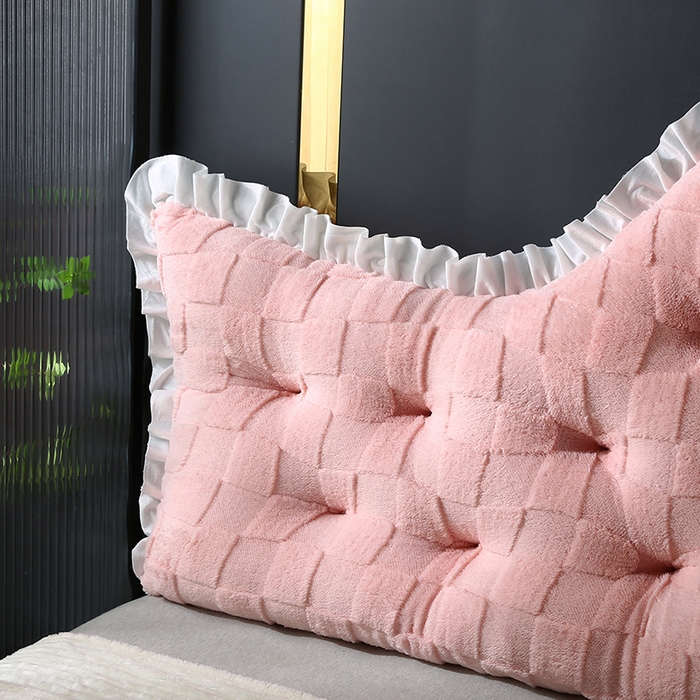 91家纺网 家纺一手货源 找家纺 永光家居 2025新款塔芙绒皇冠靠背 床头靠垫抱枕榻榻米靠枕（专利款 不供多多） 粉馨妍