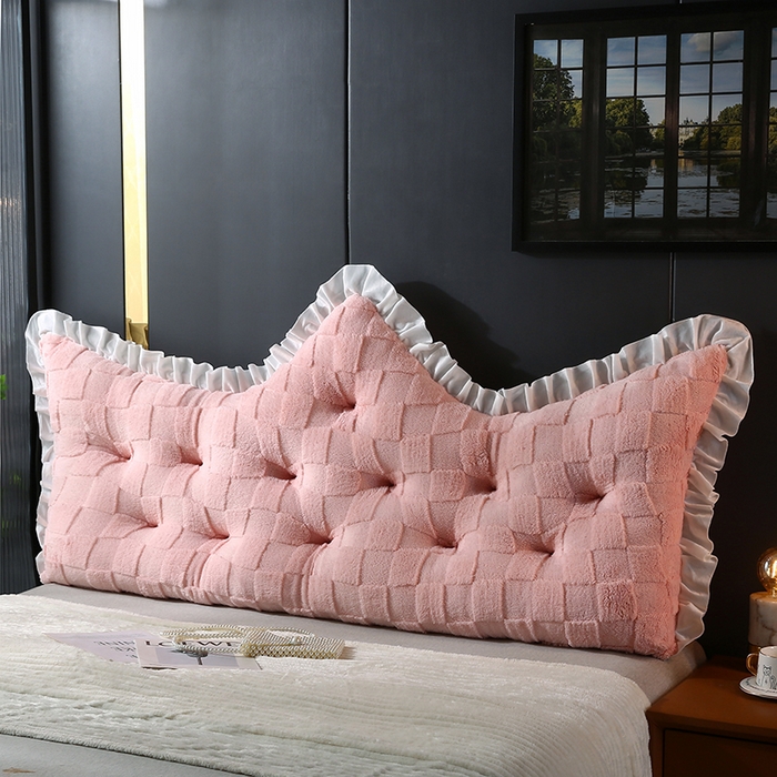 91家纺网 家纺一手货源 找家纺 永光家居 2025新款塔芙绒皇冠靠背 床头靠垫抱枕榻榻米靠枕（专利款 不供多多） 粉馨妍