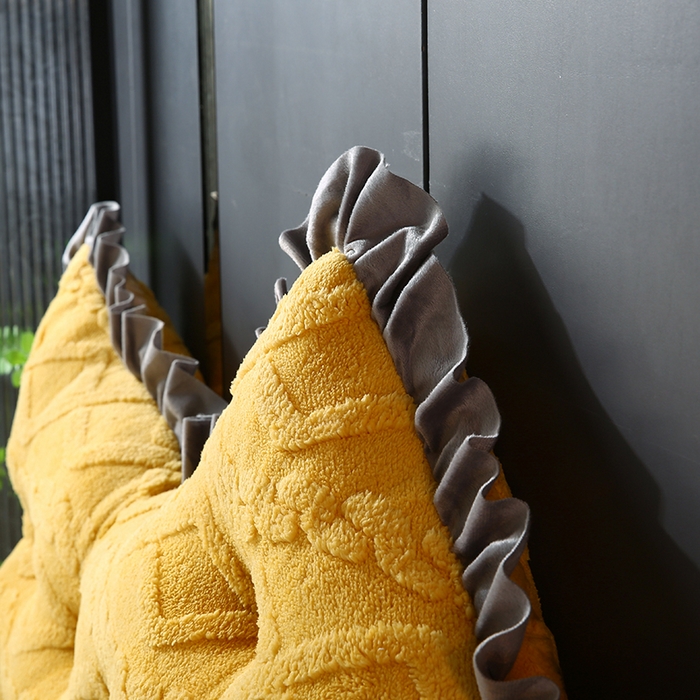 91家纺网 家纺一手货源 找家纺 永光家居 2025新款塔芙绒皇冠靠背 床头靠垫抱枕榻榻米靠枕（专利款 不供多多） 黄灿阳