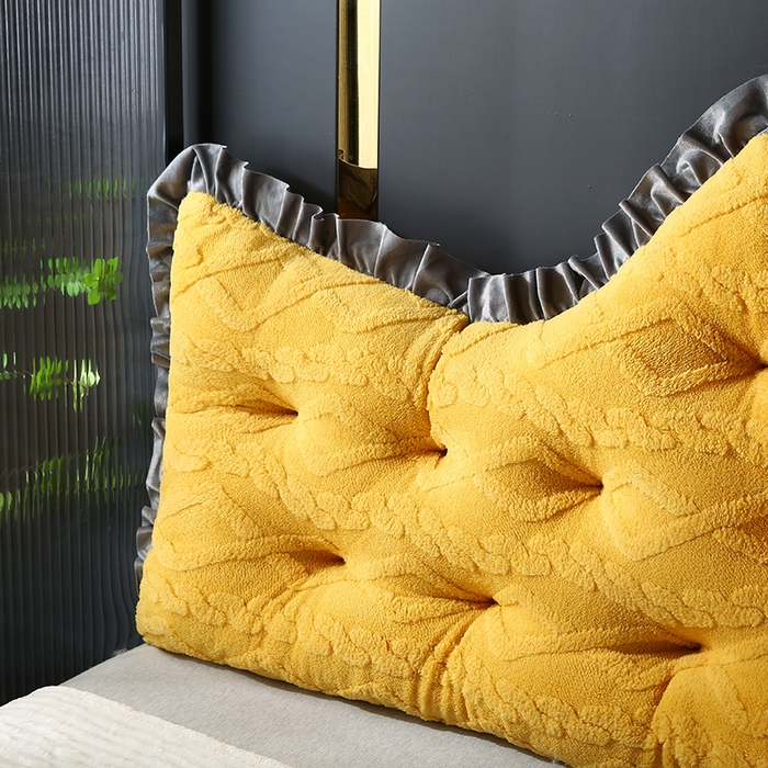 91家纺网 家纺一手货源 找家纺 永光家居 2025新款塔芙绒皇冠靠背 床头靠垫抱枕榻榻米靠枕（专利款 不供多多） 黄灿阳