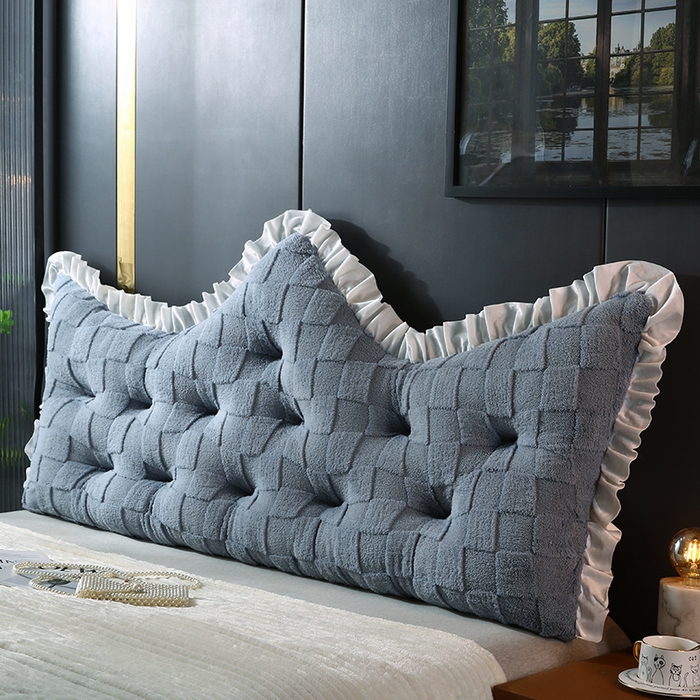 91家纺网 家纺一手货源 找家纺 永光家居 2025新款塔芙绒皇冠靠背 床头靠垫抱枕榻榻米靠枕（专利款 不供多多） 灰雅韵