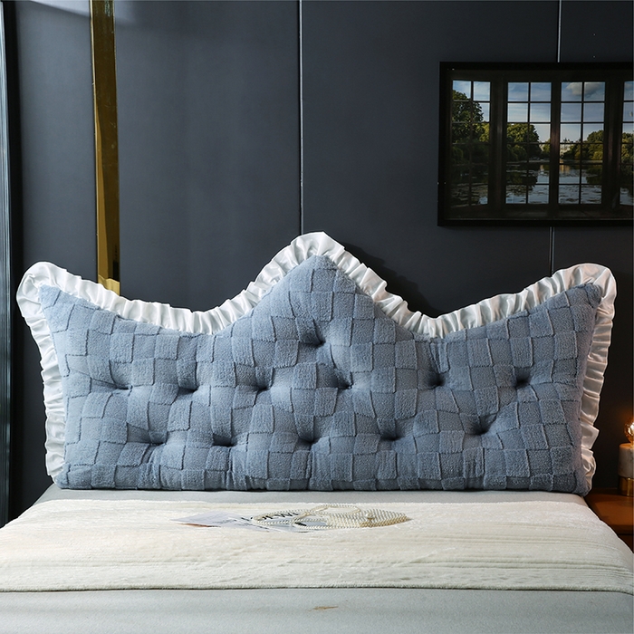 91家纺网 家纺一手货源 找家纺 永光家居 2025新款塔芙绒皇冠靠背 床头靠垫抱枕榻榻米靠枕（专利款 不供多多） 灰雅韵