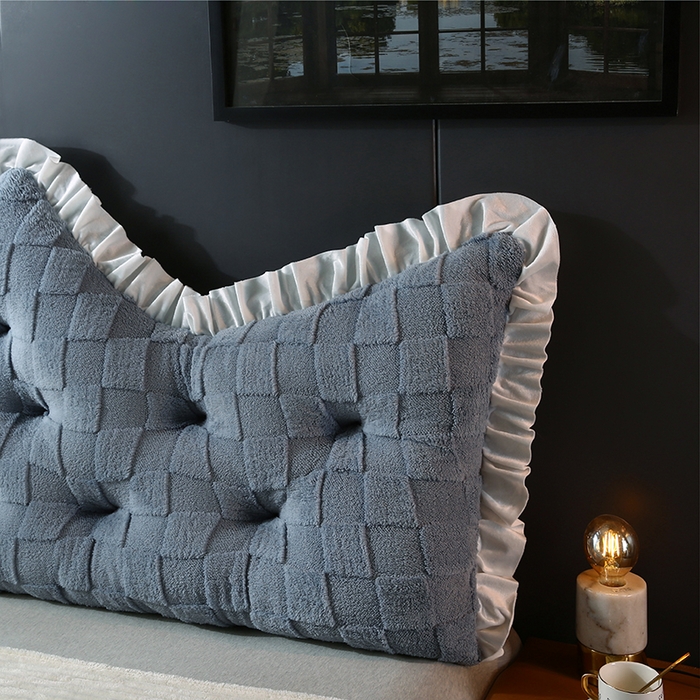 91家纺网 家纺一手货源 找家纺 永光家居 2025新款塔芙绒皇冠靠背 床头靠垫抱枕榻榻米靠枕（专利款 不供多多） 灰雅韵