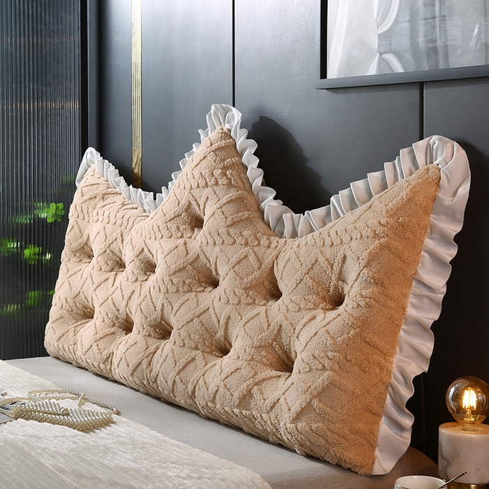 91家纺网 家纺一手货源 找家纺 永光家居 2025新款塔芙绒皇冠靠背 床头靠垫抱枕榻榻米靠枕（专利款 不供多多） 咖醇雅