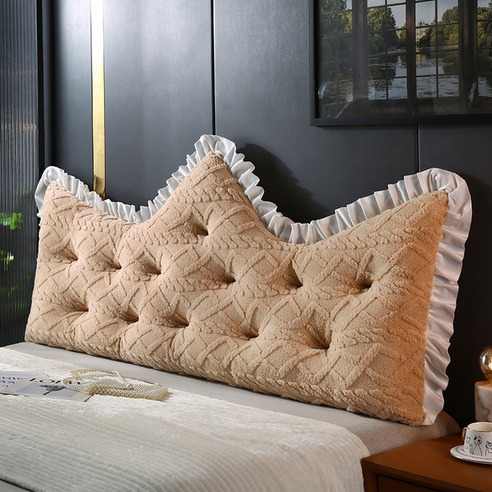91家纺网 家纺一手货源 找家纺 永光家居 2025新款塔芙绒皇冠靠背 床头靠垫抱枕榻榻米靠枕（专利款 不供多多） 咖醇雅