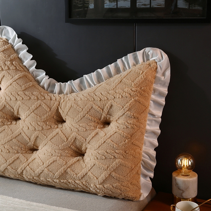 91家纺网 家纺一手货源 找家纺 永光家居 2025新款塔芙绒皇冠靠背 床头靠垫抱枕榻榻米靠枕（专利款 不供多多） 咖醇雅