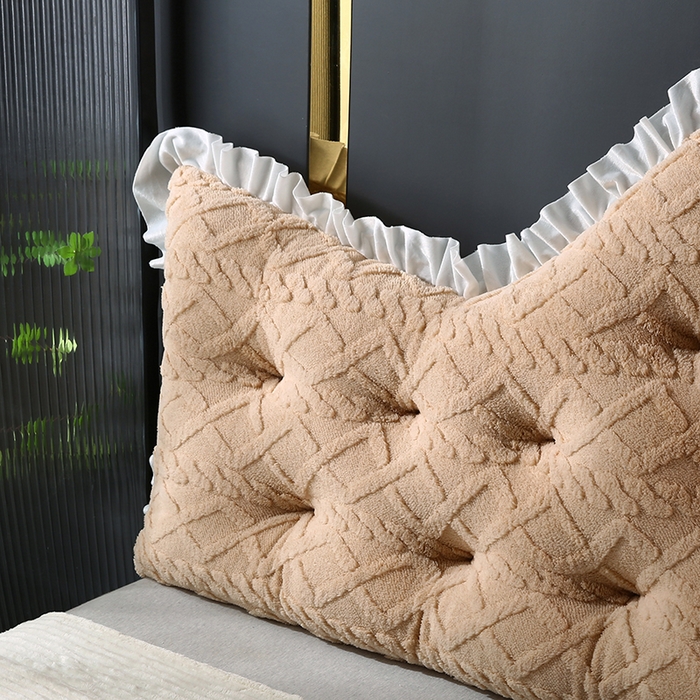 91家纺网 家纺一手货源 找家纺 永光家居 2025新款塔芙绒皇冠靠背 床头靠垫抱枕榻榻米靠枕（专利款 不供多多） 咖醇雅