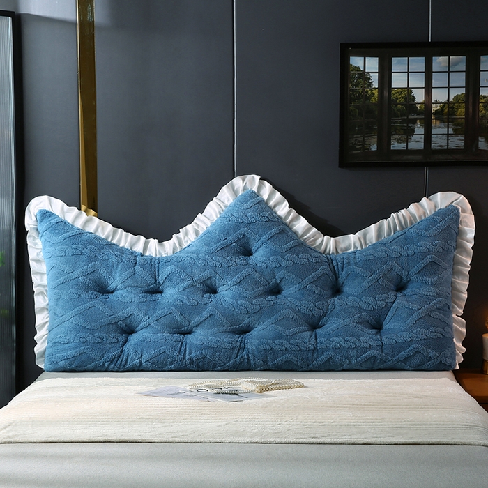 91家纺网 家纺一手货源 找家纺 永光家居 2025新款塔芙绒皇冠靠背 床头靠垫抱枕榻榻米靠枕（专利款 不供多多） 蓝静澜