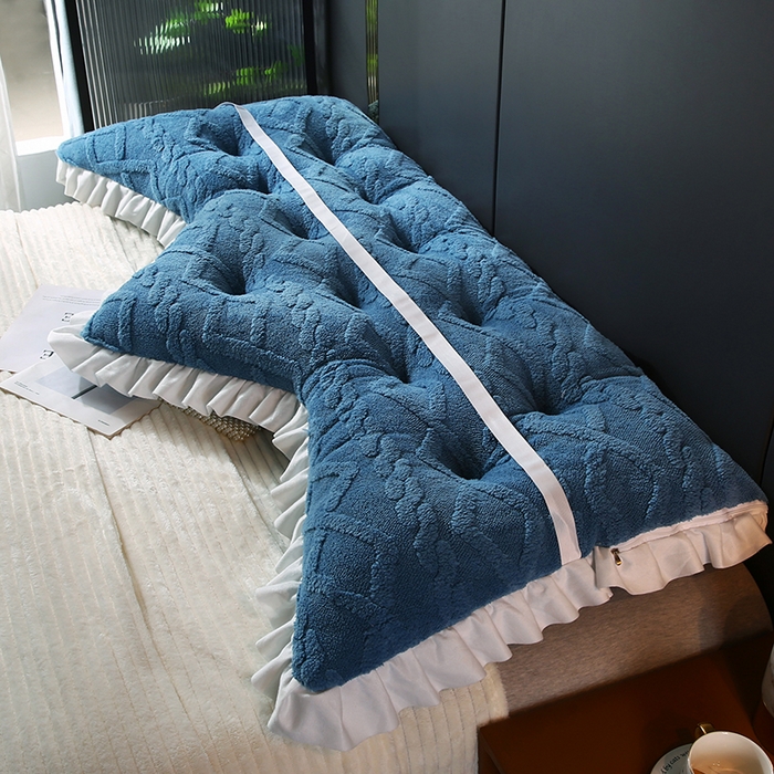 91家纺网 家纺一手货源 找家纺 永光家居 2025新款塔芙绒皇冠靠背 床头靠垫抱枕榻榻米靠枕（专利款 不供多多） 蓝静澜