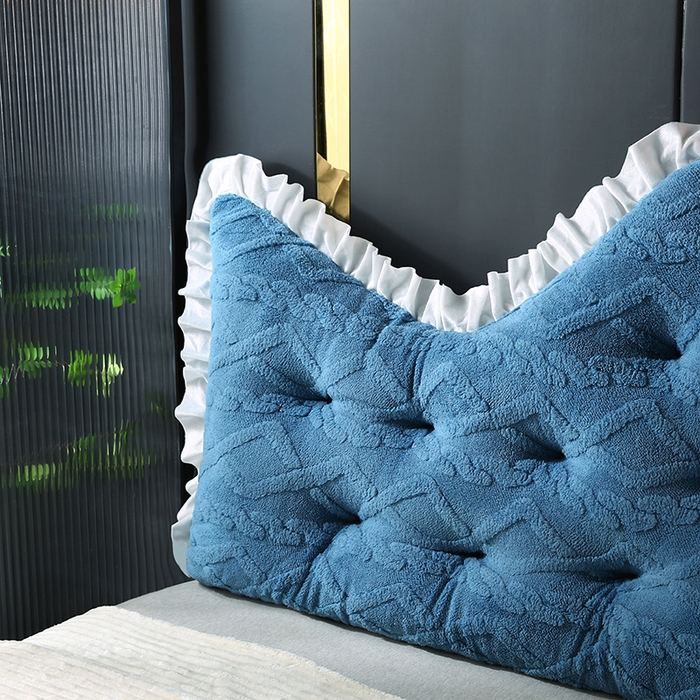 91家纺网 家纺一手货源 找家纺 永光家居 2025新款塔芙绒皇冠靠背 床头靠垫抱枕榻榻米靠枕（专利款 不供多多） 蓝静澜