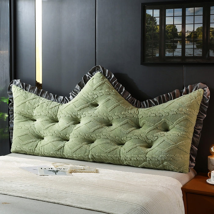 91家纺网 家纺一手货源 找家纺 永光家居 2025新款塔芙绒皇冠靠背 床头靠垫抱枕榻榻米靠枕（专利款 不供多多） 绿恬然
