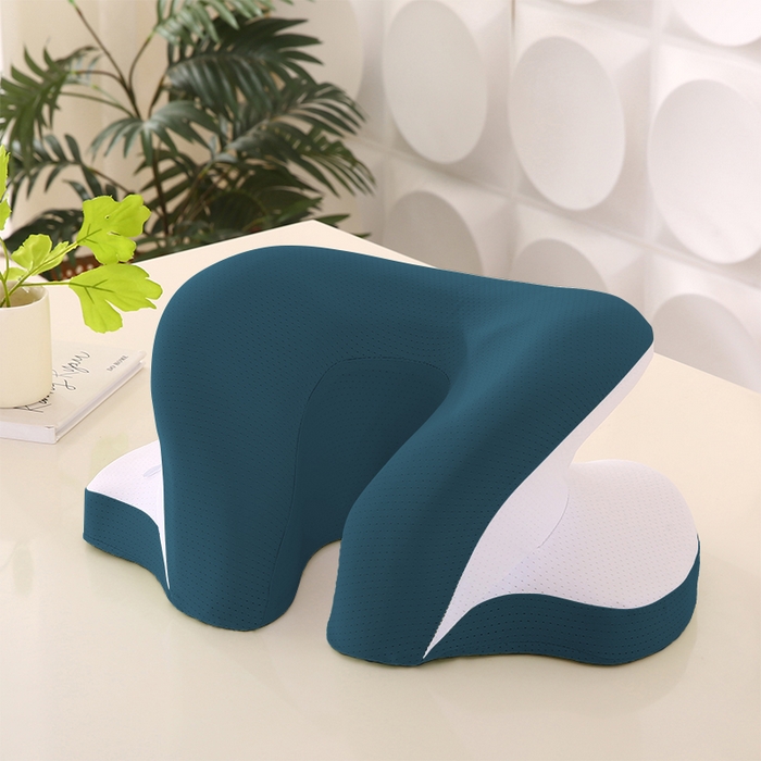 91家纺网 家纺一手货源 找家纺 （总）永光家居 2025新款匠心蝴蝶U型凉感午睡枕 记忆棉趴睡枕午休枕（不供多多）