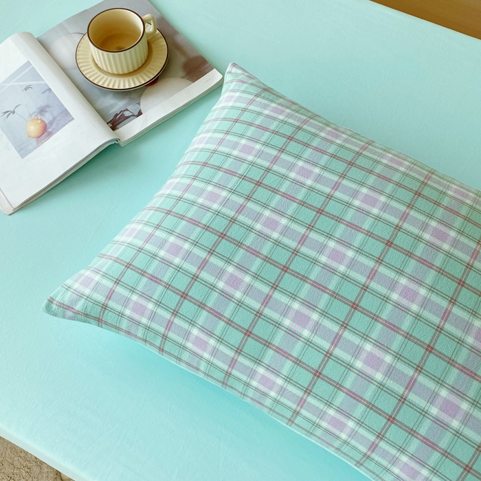 91家纺网 家纺一手货源 找家纺 春皖家纺 2025春夏新款AB版全棉纯棉色织水洗棉学生三件套六件套 素雅-情调