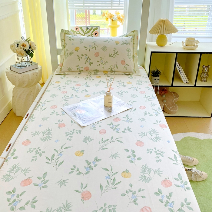 91家纺网 家纺一手货源 找家纺 （总）春皖家纺 2025新款学生季全棉纯棉13070印花单床笠 床笠单件