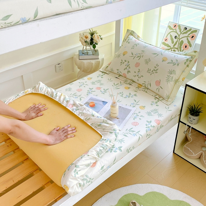 91家纺网 家纺一手货源 找家纺 （总）春皖家纺 2025新款学生季全棉纯棉13070印花单床笠 床笠单件